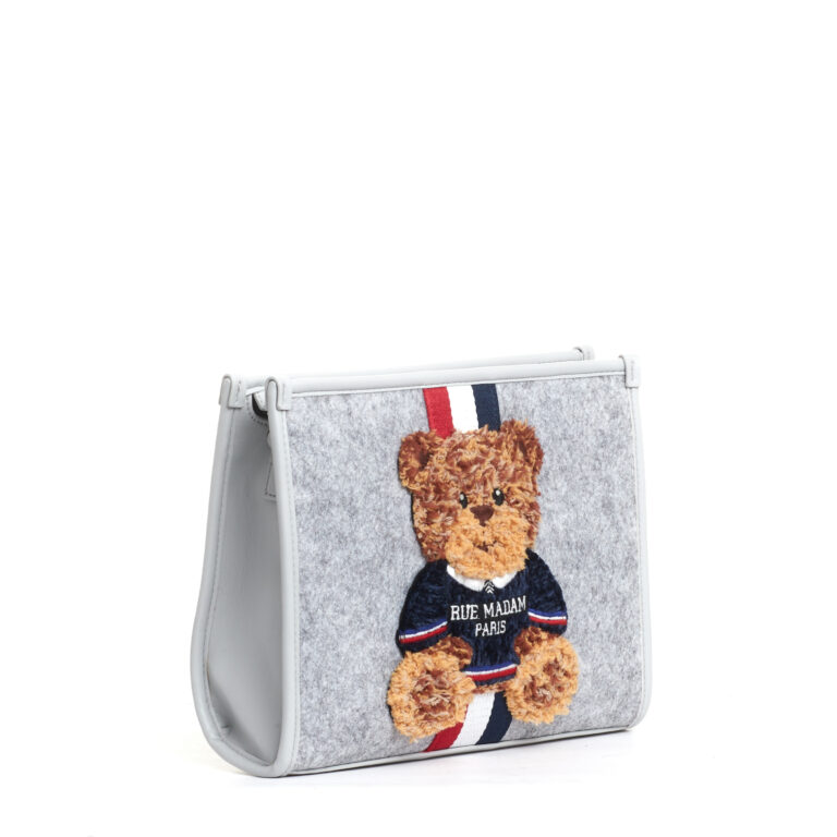 Sorelle Perego clutch grigio con Teddy Prezzo Ridotto