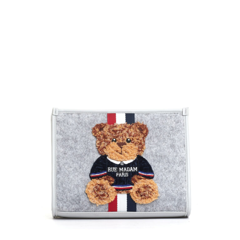 Sorelle Perego clutch grigio con Teddy Prezzo Ridotto