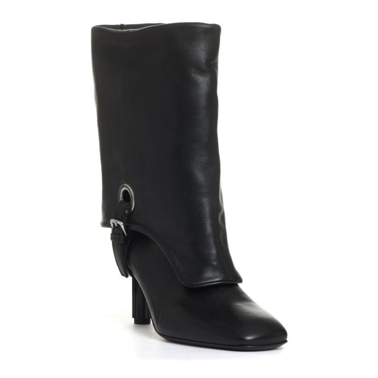 Sorelle Perego stivaletto con risvolto tacco 70 mm nero Moda