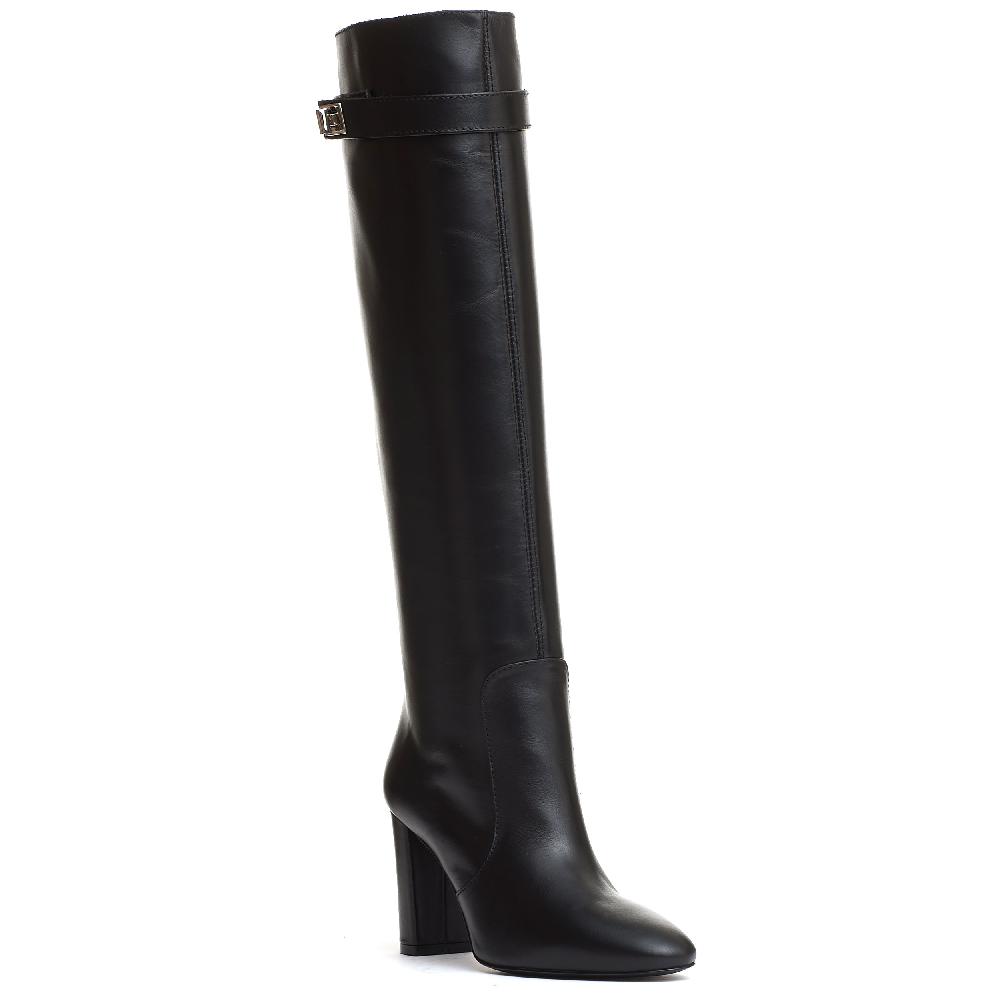 Sorelle Perego stivale pelle nera tacco 90 mm Vendita Calda