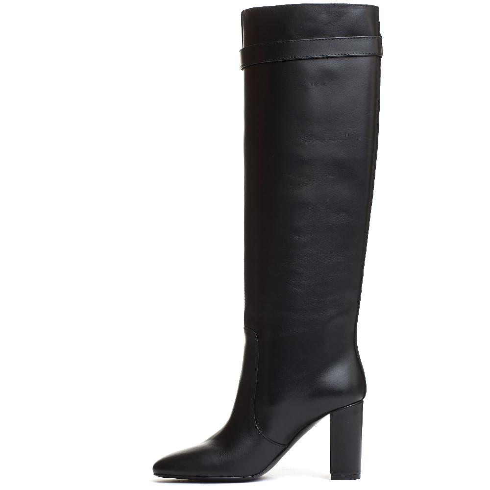 Sorelle Perego stivale pelle nera tacco 90 mm Vendita Calda