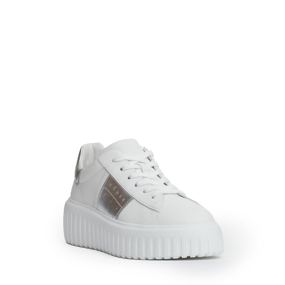 Sorelle Perego h stripes pelle bianco argento Convenienza