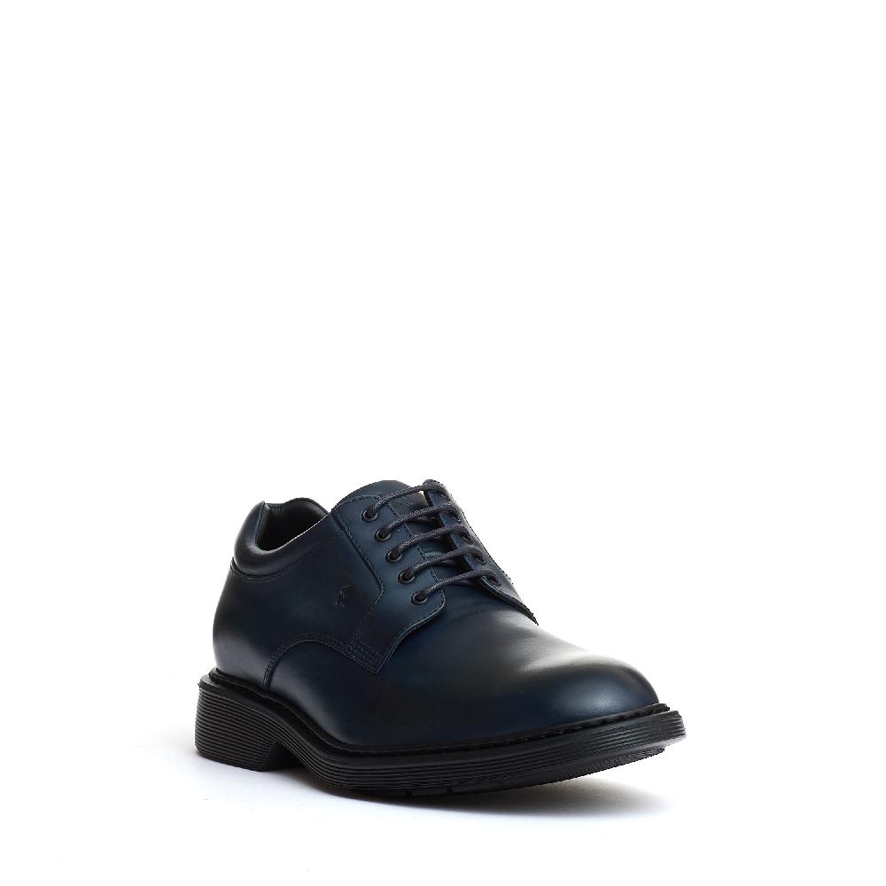 Sorelle Perego stringata pelle blu fondo millerighe Outlet