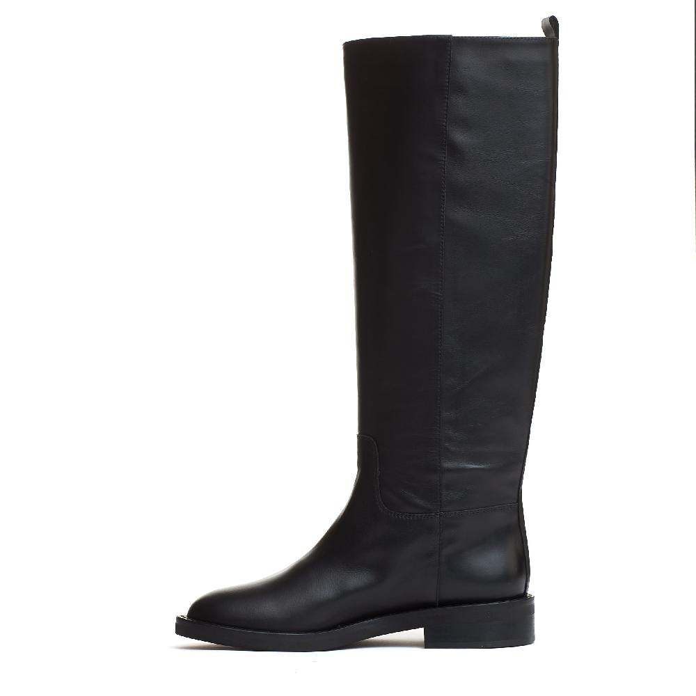 Sorelle Perego stivale pelle nera V argento Nuova