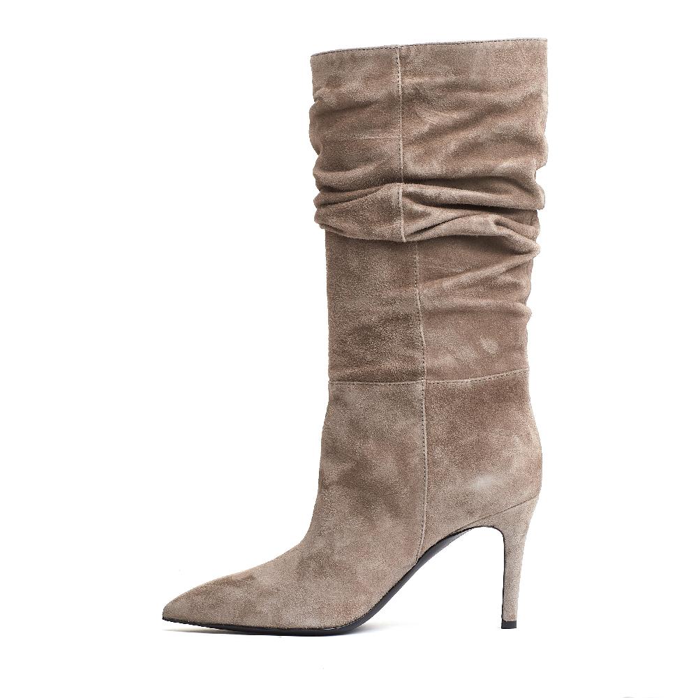 Sorelle Perego stivaletto arricciato camoscio antilope 2025