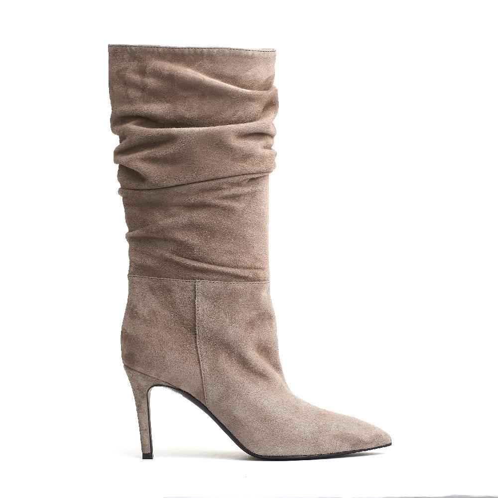Sorelle Perego stivaletto arricciato camoscio antilope 2025