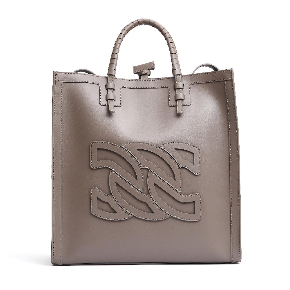 Sorelle Perego Shopping logo in pelle carobou