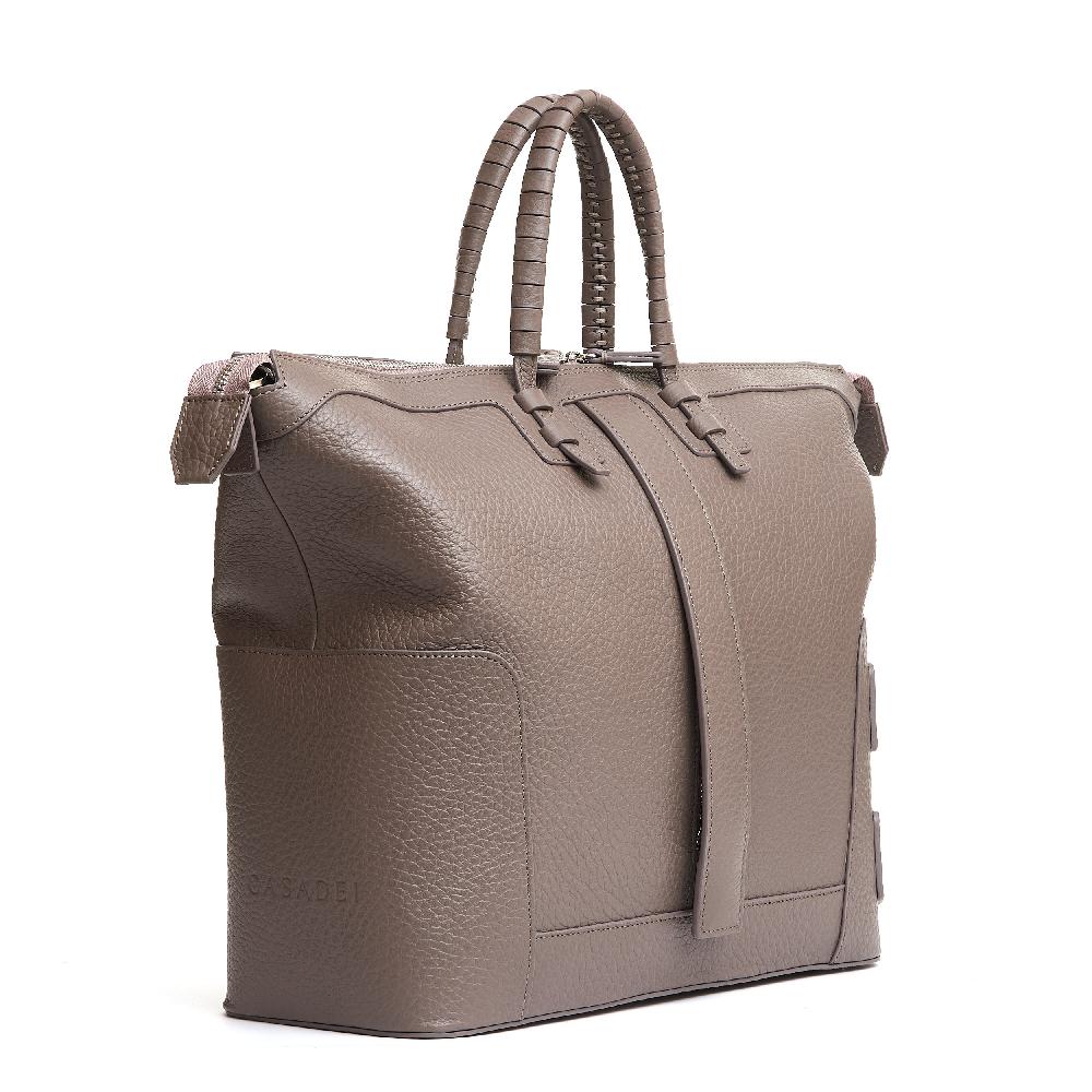 Sorelle Perego borsa doppio manico in pelle martellata caribou Consegna Veloce