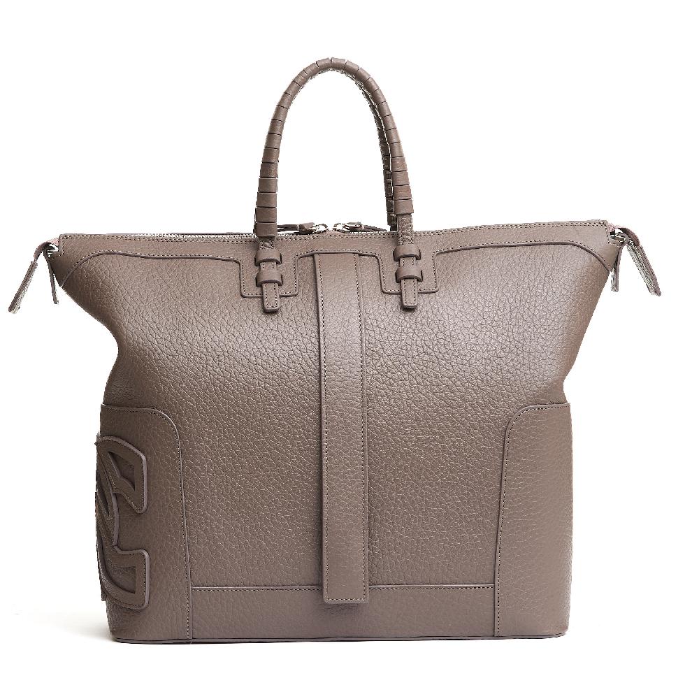 Sorelle Perego borsa doppio manico in pelle martellata caribou Consegna Veloce