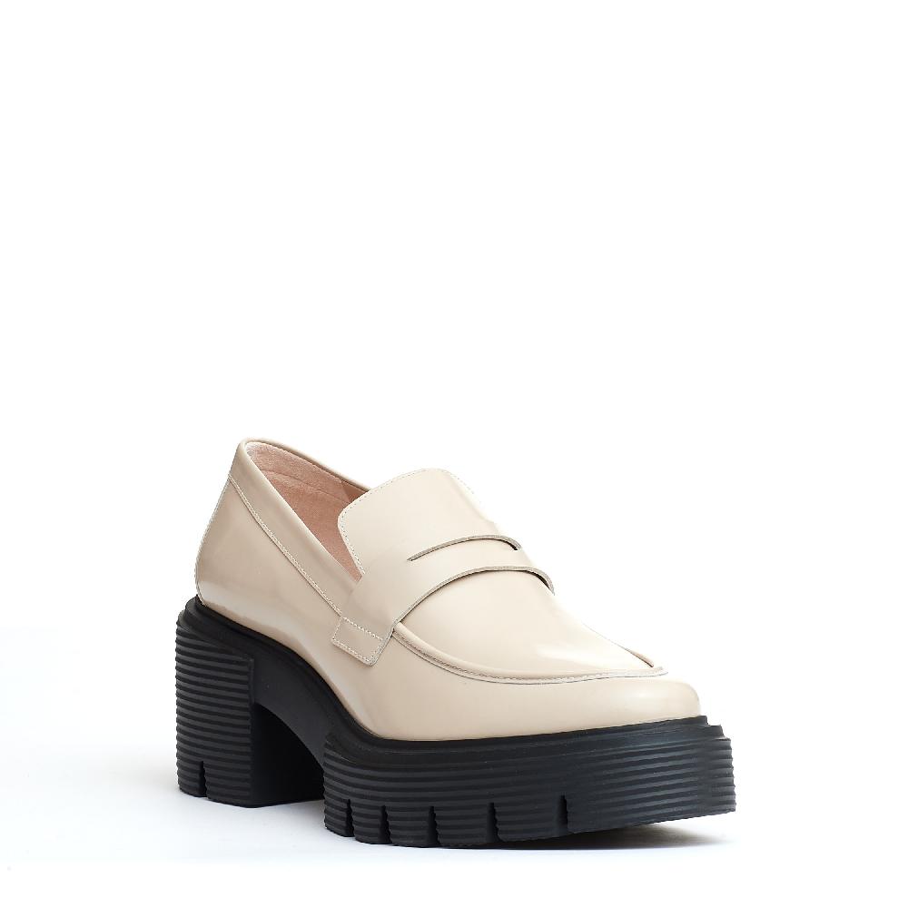 Sorelle Perego mocassino pelle beige fondo in gomma Sconto