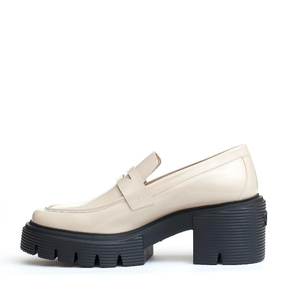 Sorelle Perego mocassino pelle beige fondo in gomma Sconto