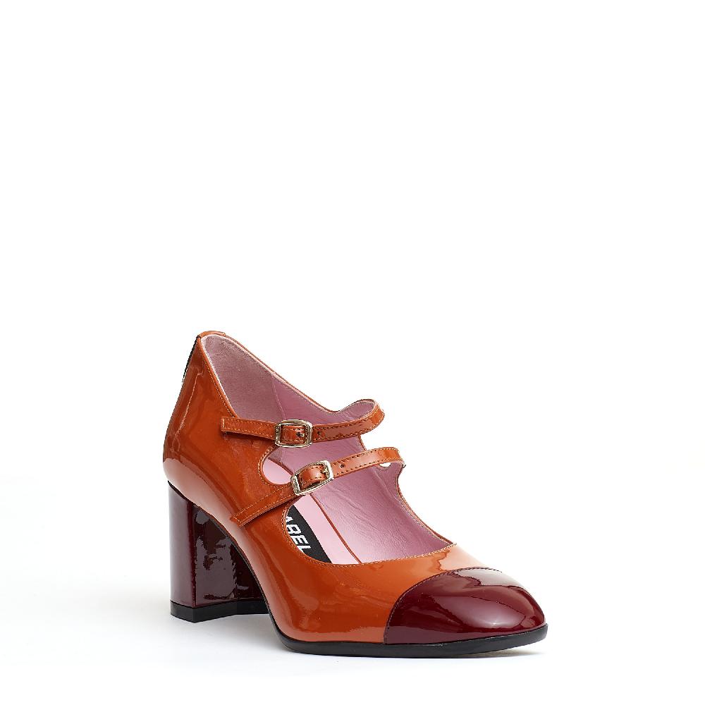 Sorelle Perego pump cinurine camel e bordeaux In Vendita