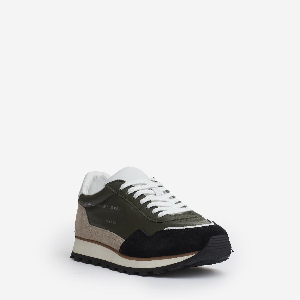 Sorelle Perego running 86er pelle verde camoscio beige e nero I Più Venduti