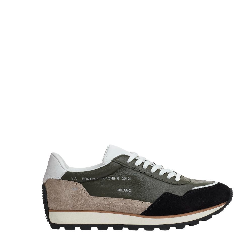 Sorelle Perego running 86er pelle verde camoscio beige e nero I Più Venduti