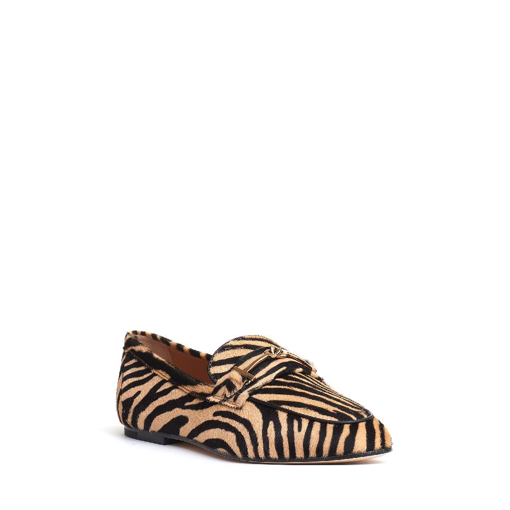 Sorelle Perego mocassino effetto cavallino beige nero Pezzi Unici