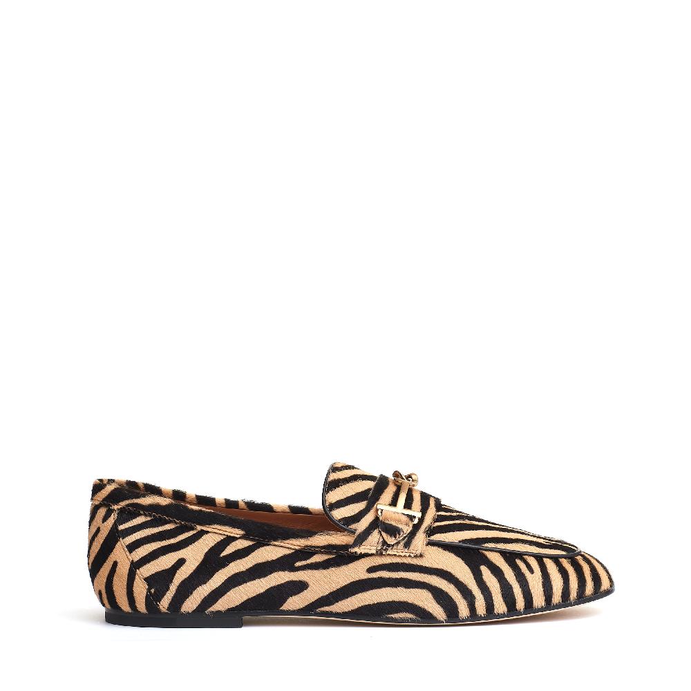 Sorelle Perego mocassino effetto cavallino beige nero Pezzi Unici