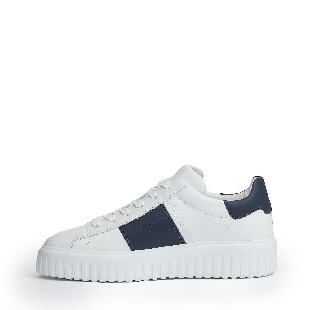 Sorelle Perego h stripe pelle bianco slash blu Outlet