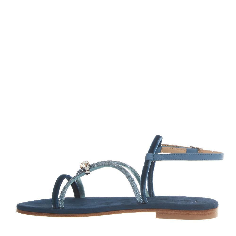 Sorelle Perego sandalo in velluto blu con microcristalli In Saldo