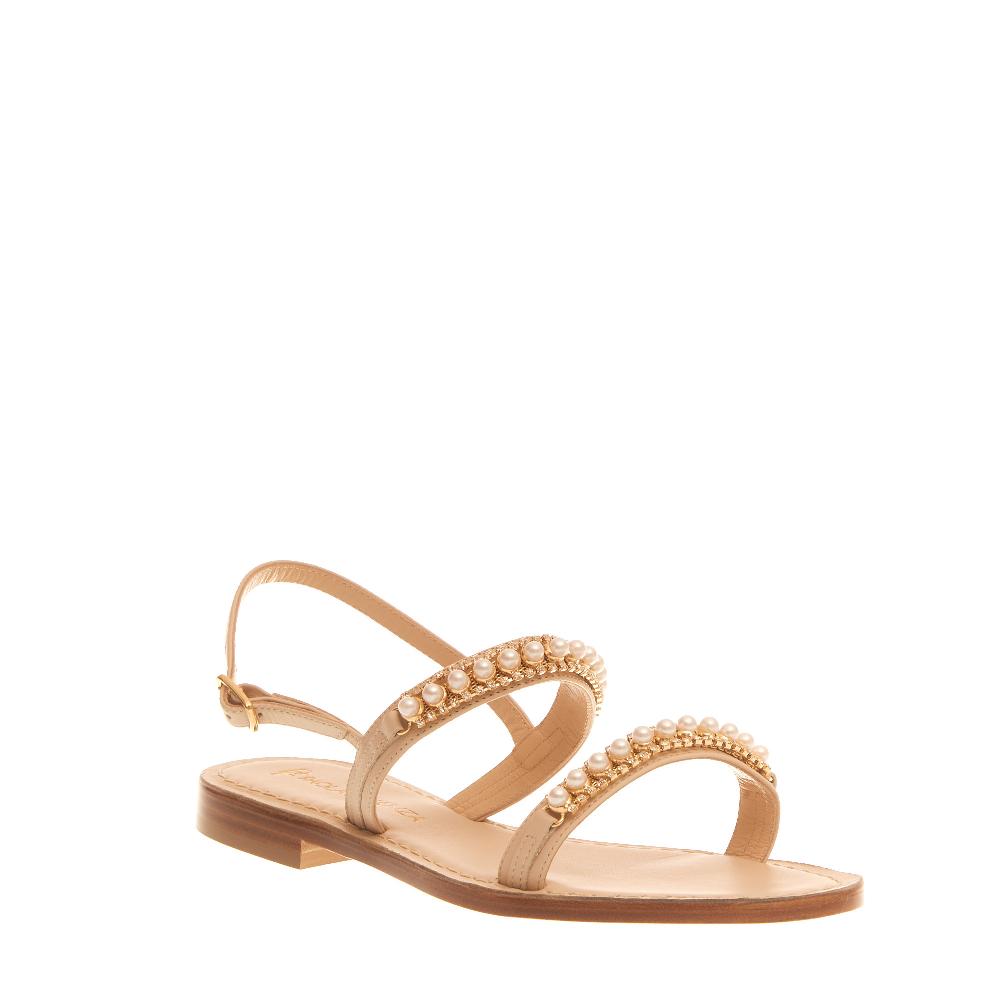 Sorelle Perego sandalo in pelle con perle 2025