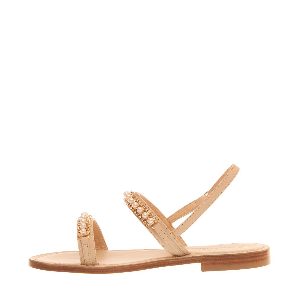Sorelle Perego sandalo in pelle con perle 2025