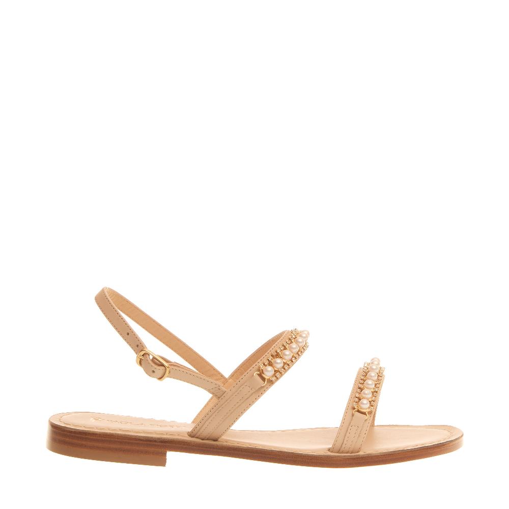 Sorelle Perego sandalo in pelle con perle 2025