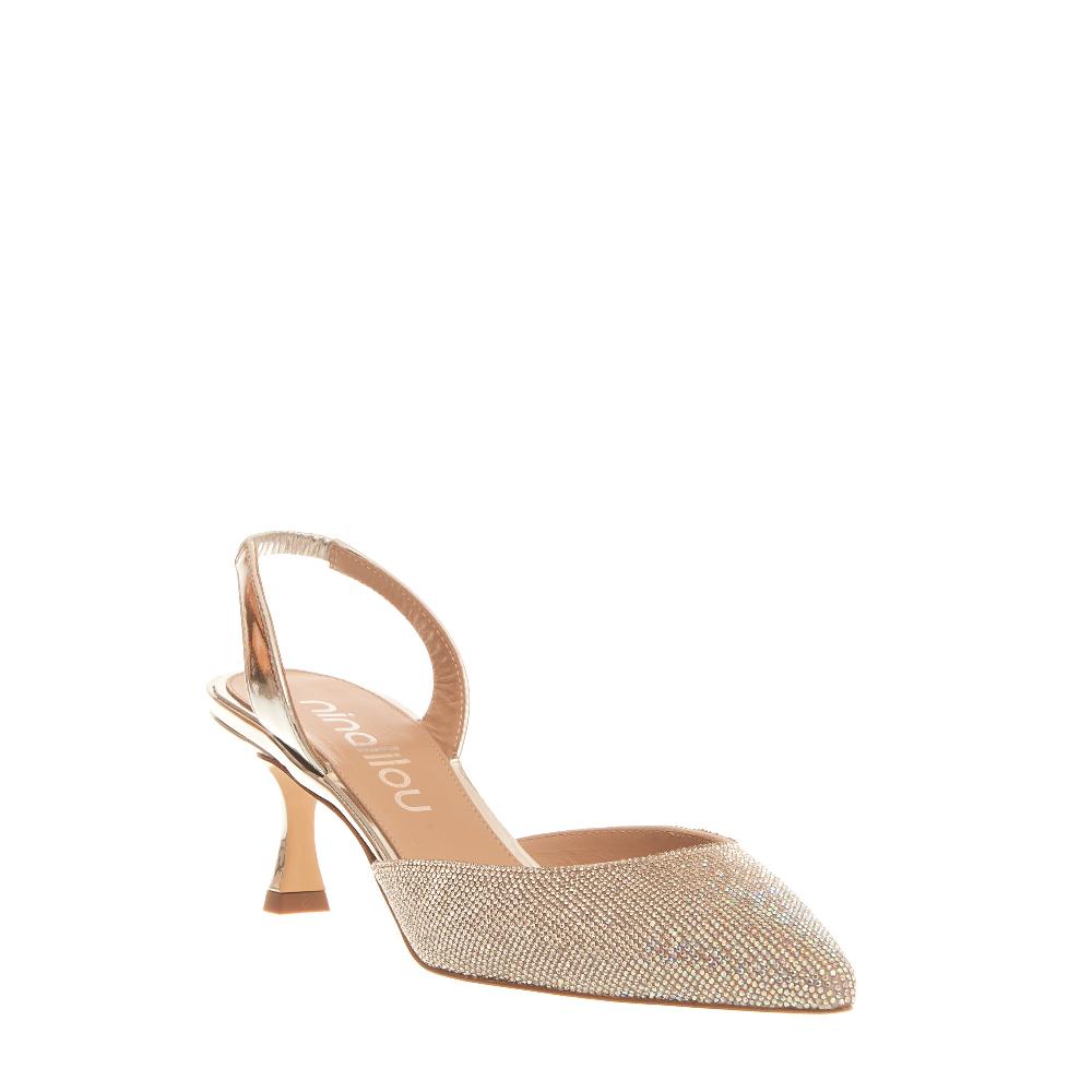 Sorelle Perego slingback strass argento tacco 55 mm Italy