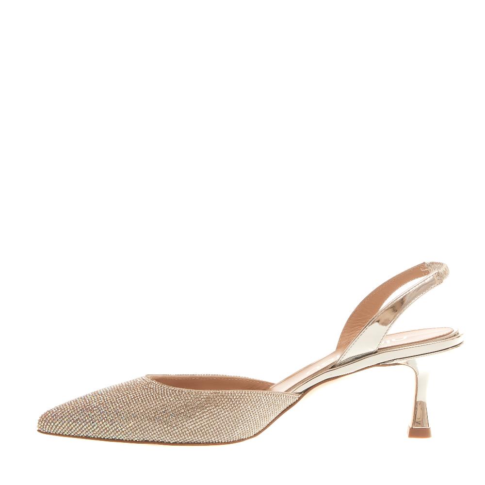 Sorelle Perego slingback strass argento tacco 55 mm Italy