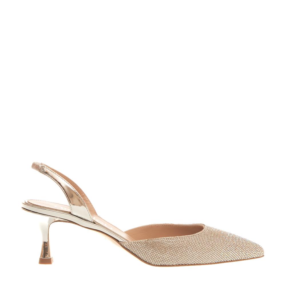 Sorelle Perego slingback strass argento tacco 55 mm Italy