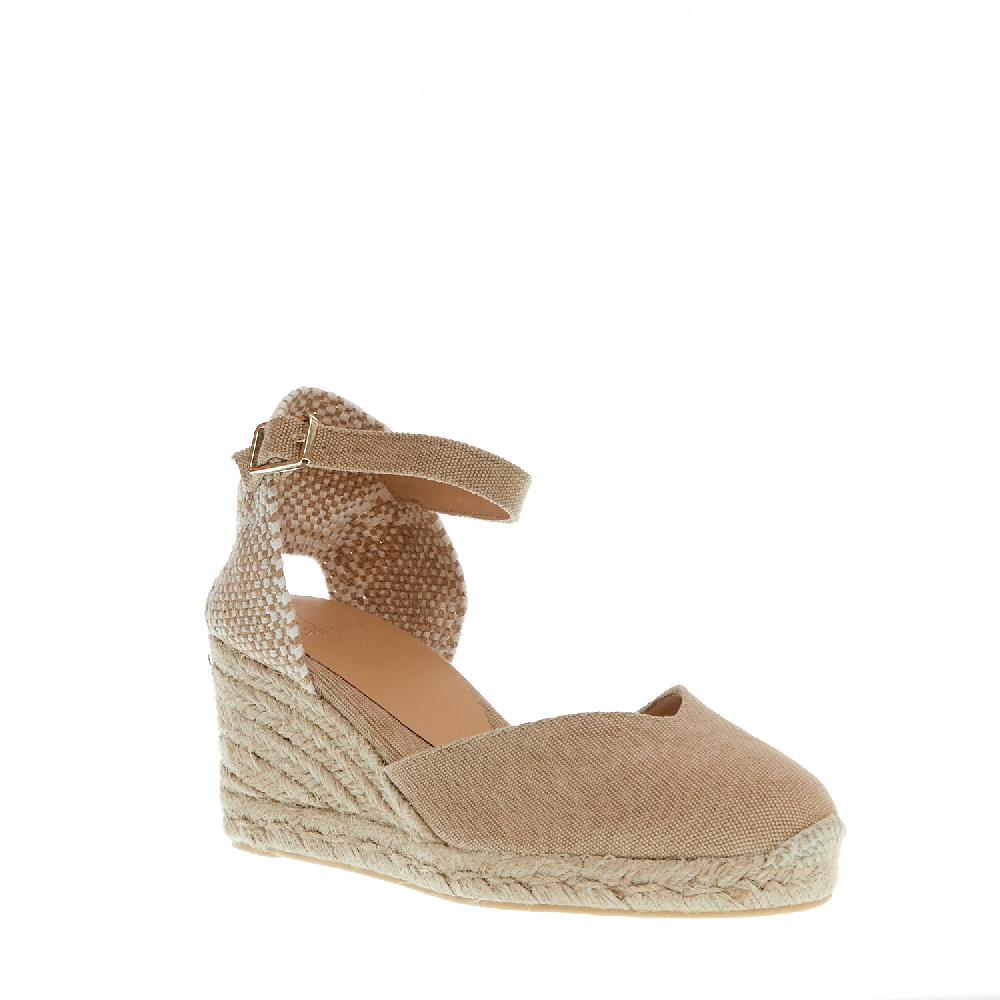 Sorelle Perego Espadrillas zeppa 70 mm tessuto beige Soddisfazione Garantita
