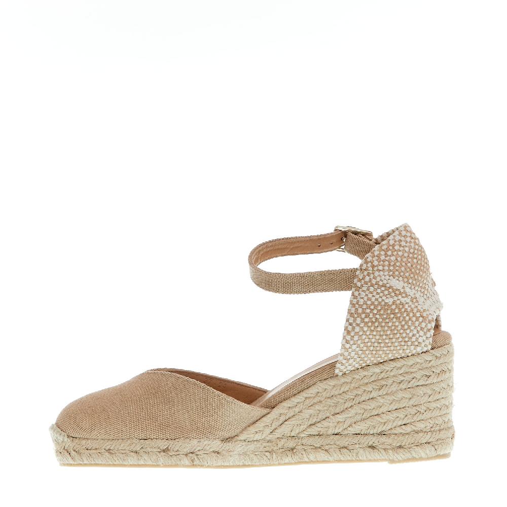 Sorelle Perego Espadrillas zeppa 70 mm tessuto beige Soddisfazione Garantita