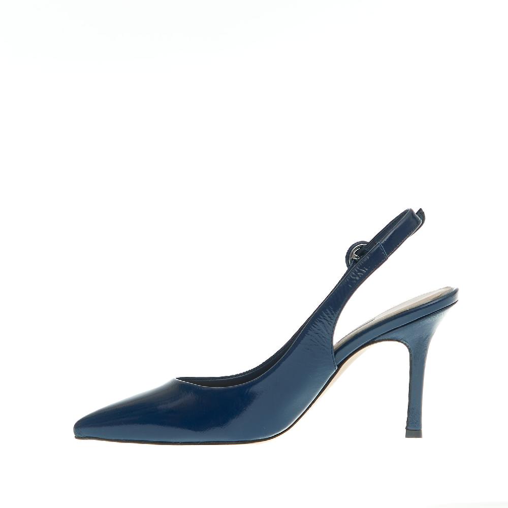 Sorelle Perego slingback vernice blu tacco 85 mm Negozi Online
