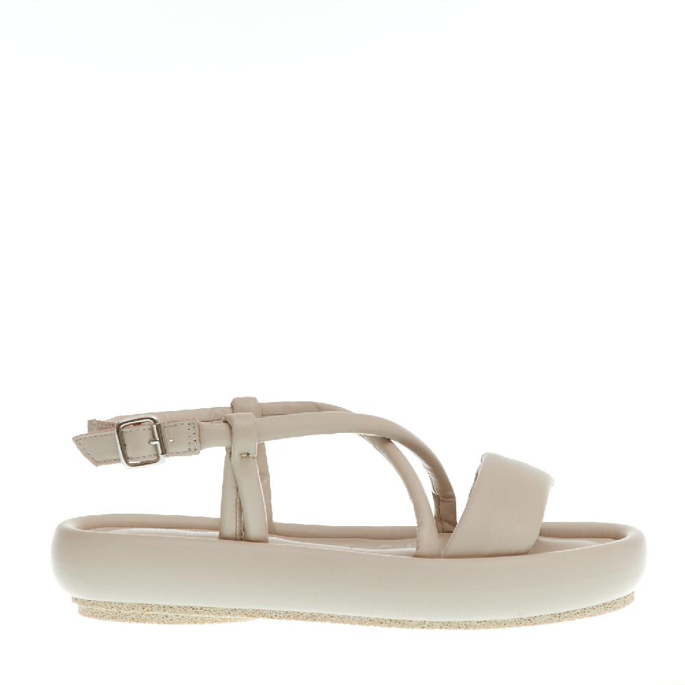 Sorelle Perego sandalo zeppa bassa pelle beige Presa