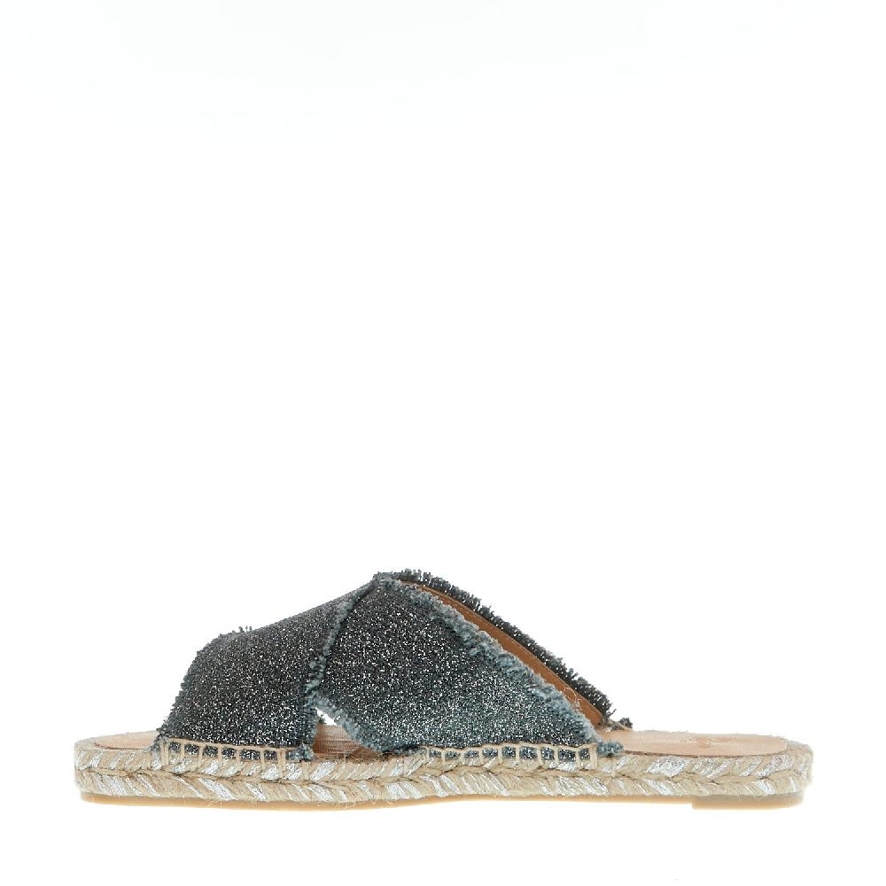 Sorelle Perego ciabatta incrocio tessuto grigio 2025
