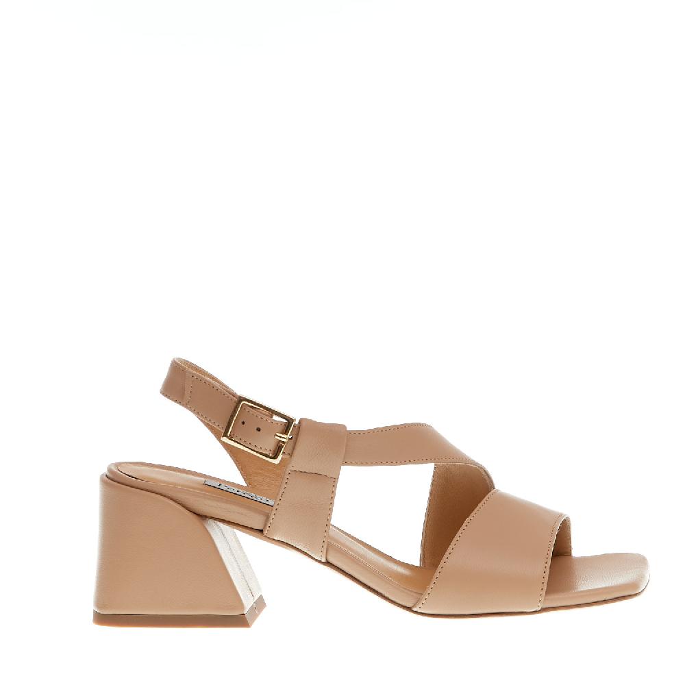 Sorelle Perego sandalo pelle beige tacco 60 Offerta migliore