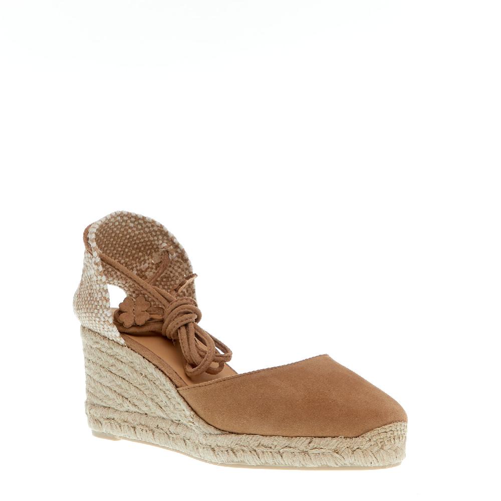 Sorelle Perego Espadrillas zeppa 70 mm camoscio beige Offerta temporanea