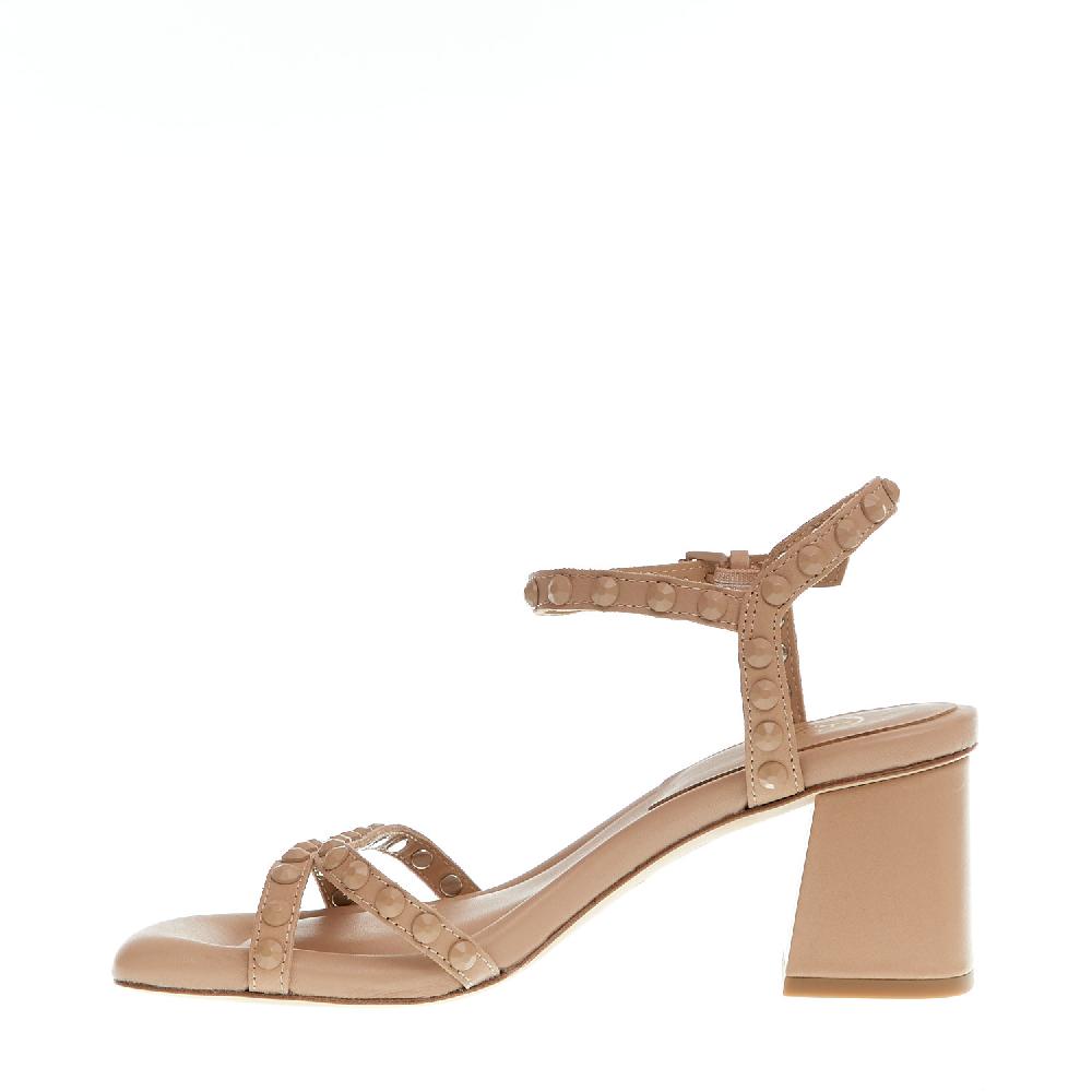 Sorelle Perego sandalo tacco 60 mm borchie nude Offerte esclusive
