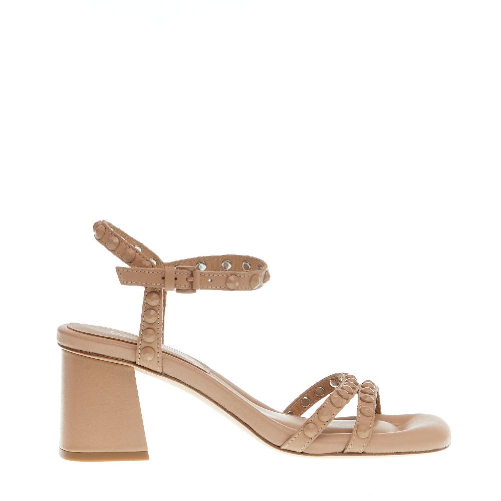 Sorelle Perego sandalo tacco 60 mm borchie nude Offerte esclusive