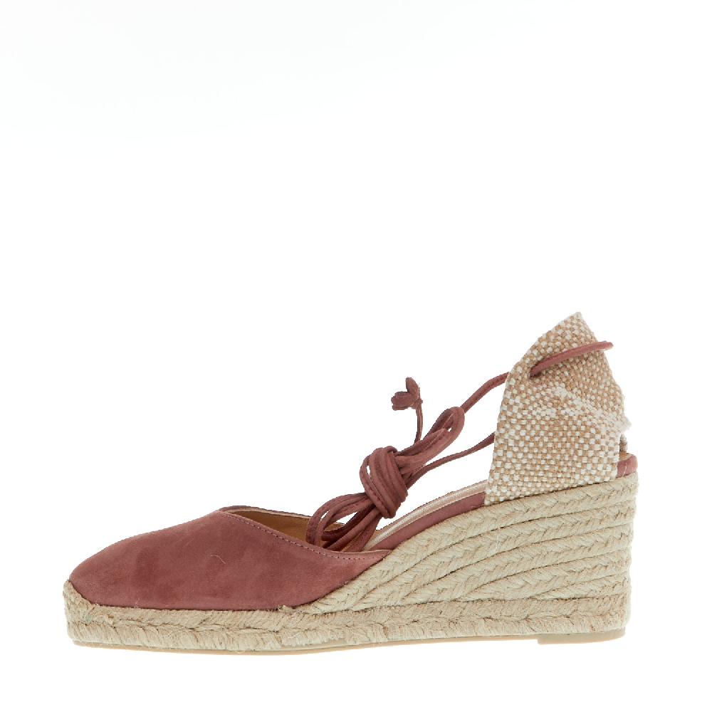 Sorelle Perego Espadrillas zeppa 70 mm camoscio rosa antico Nuovi prodotti