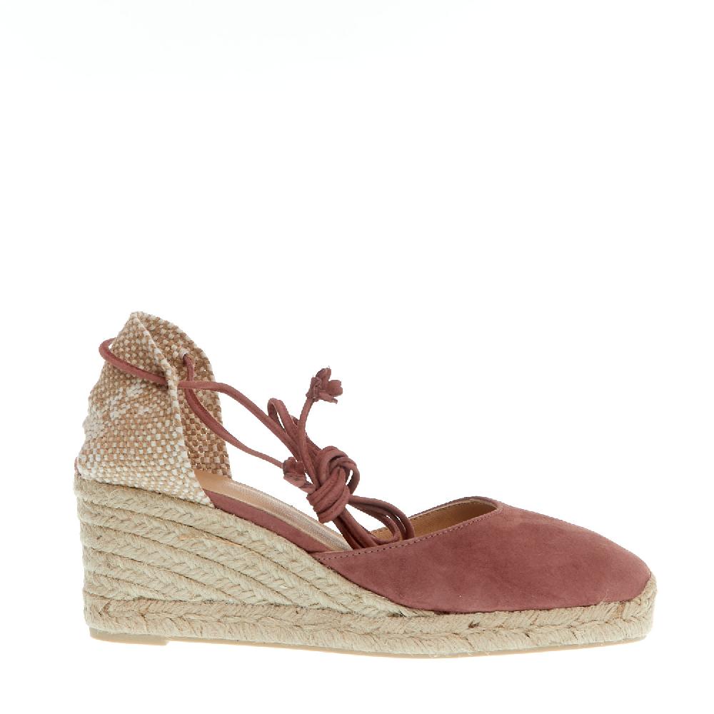 Sorelle Perego Espadrillas zeppa 70 mm camoscio rosa antico Nuovi prodotti