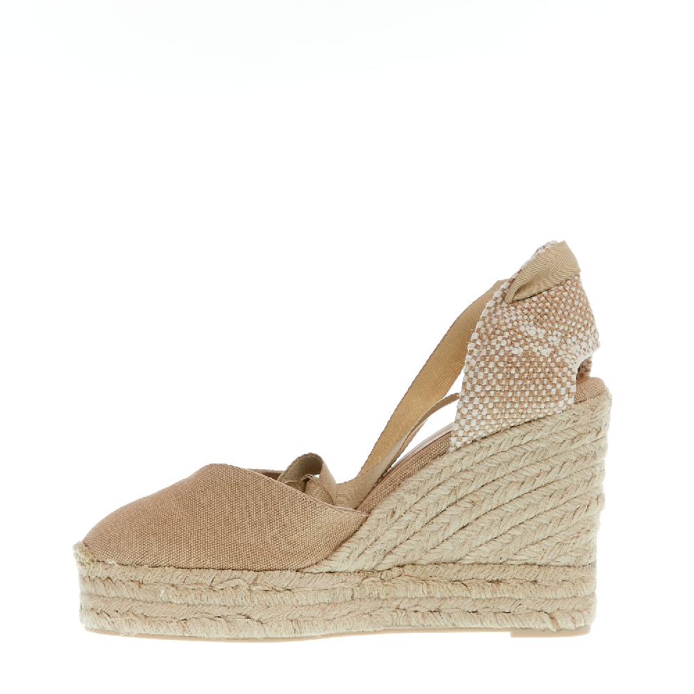 Sorelle Perego Espadrilla zeppa 110 mm tessuto beige Comprane uno, ottenene uno gratis