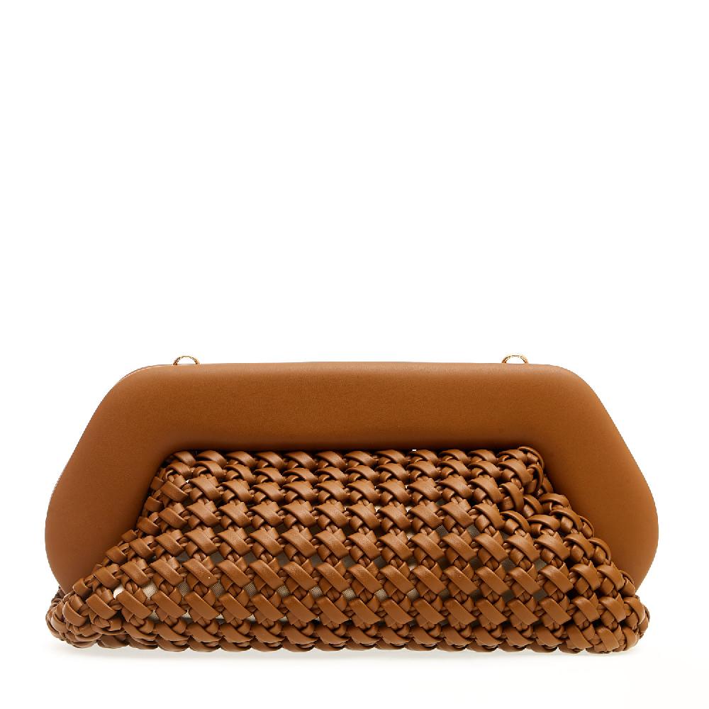 Sorelle Perego Clutch grande pelle intrecciata cuoio Latest stili