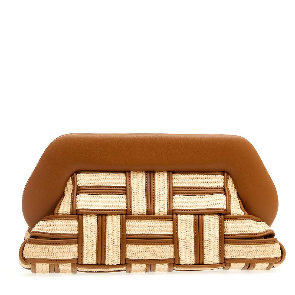 Sorelle Perego Clutch grande rafia cuoio e caramello Ultimo giorno
