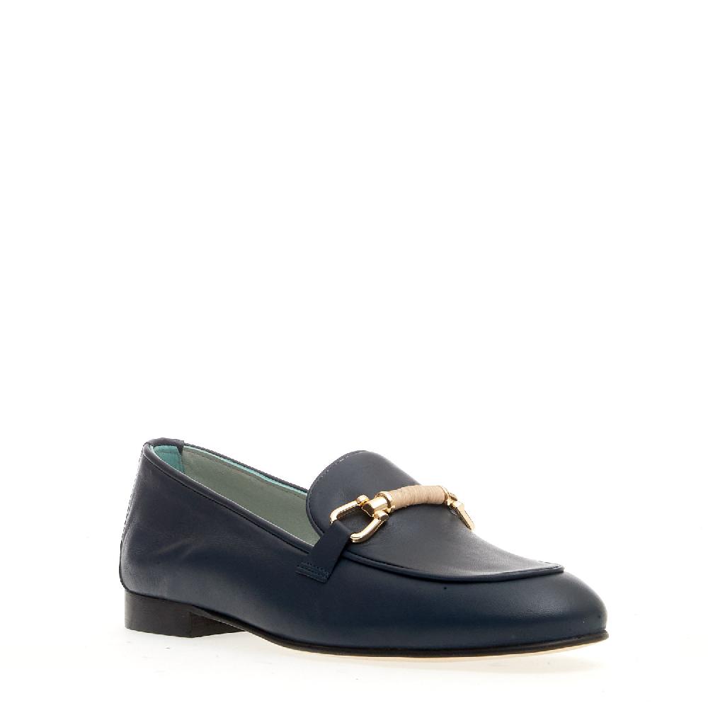 Sorelle Perego mocassino pelle blu morsetto Officina