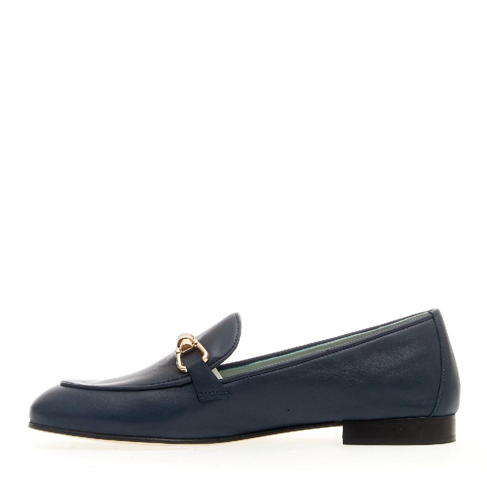 Sorelle Perego mocassino pelle blu morsetto Officina