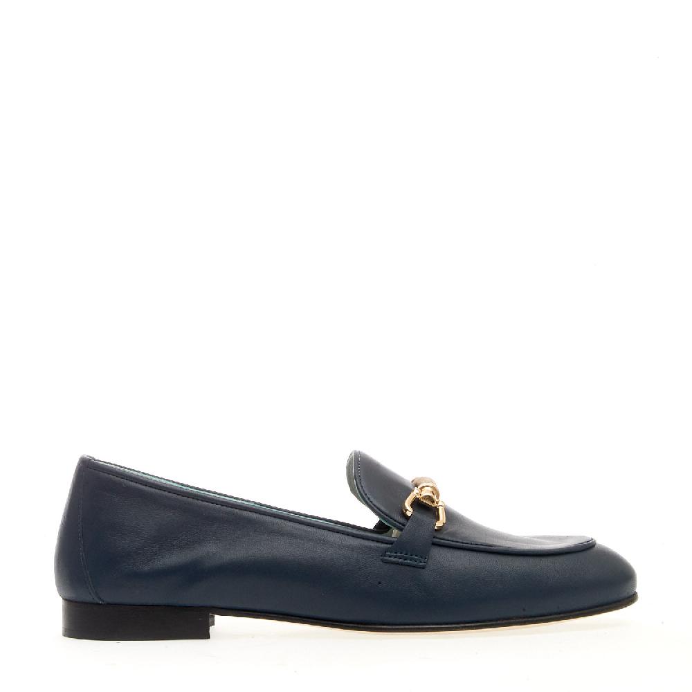 Sorelle Perego mocassino pelle blu morsetto Officina