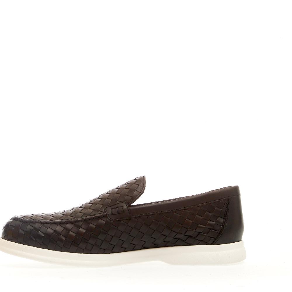 Sorelle Perego mocassino pelle intrecciata marrone Esporta salva