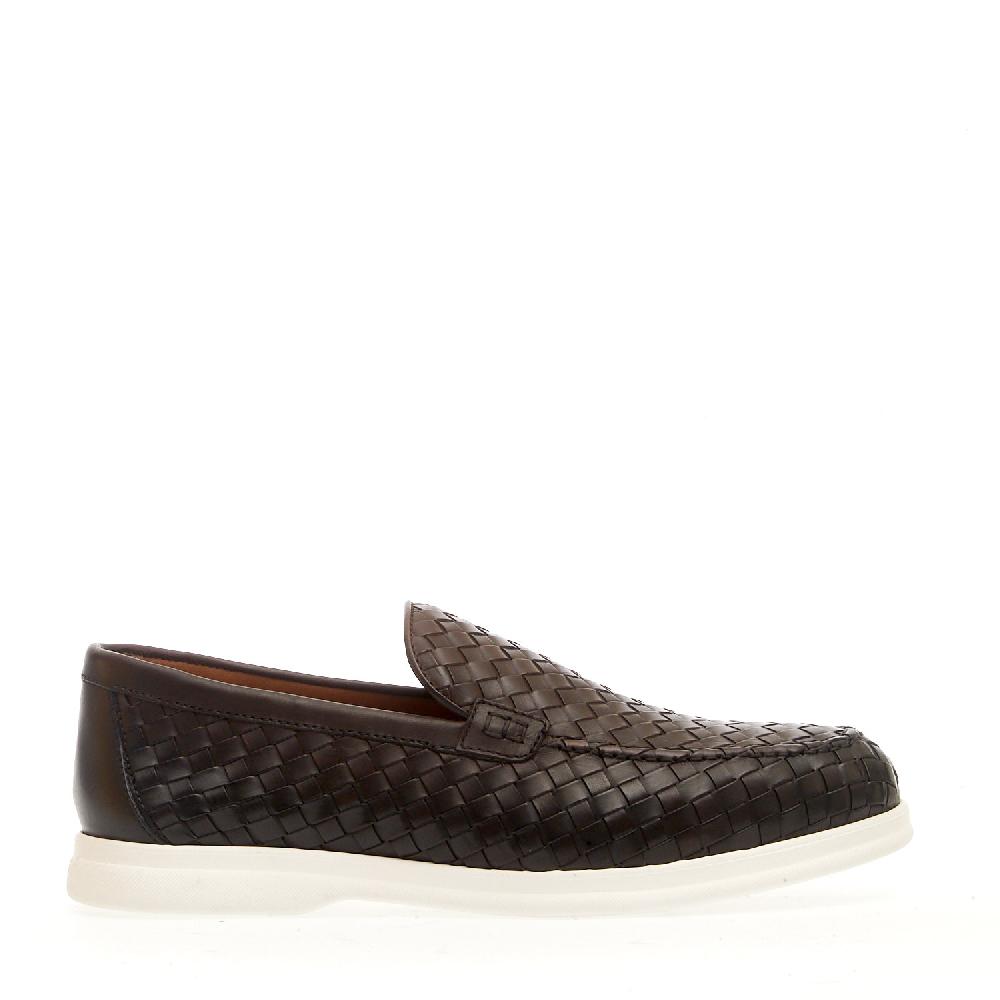 Sorelle Perego mocassino pelle intrecciata marrone Esporta salva