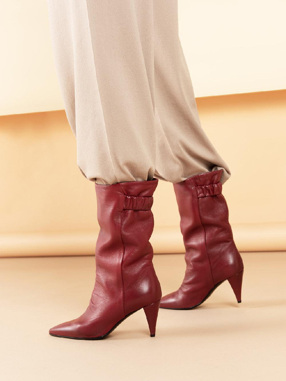 Strategia STIVALE ROSSO IN PELLE Online Outlet