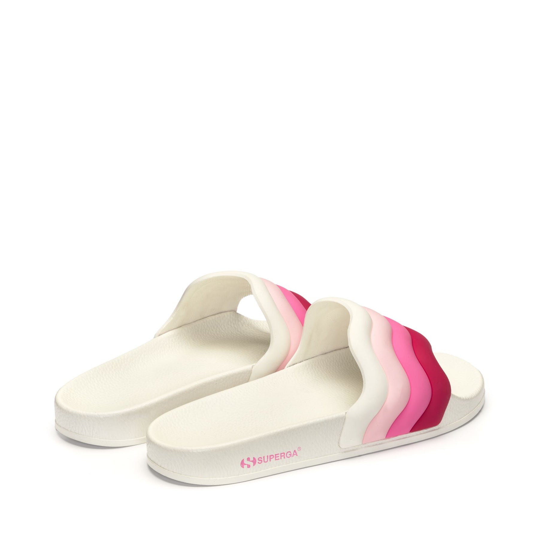 Superga 1908 SLIDES CURLY PADDED STRIPESWHITE-SHADED PINK Consegna Veloce