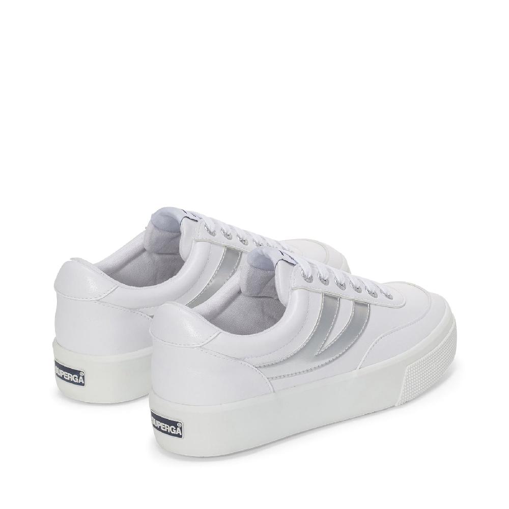 Superga 2740 PLATFORM BLOCKS MIRROR SYNTHETIC MATERIALWHITE-SILVER Vendita Economica